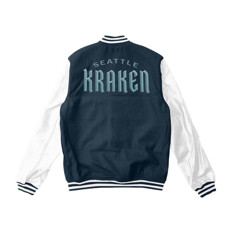 Men's Seattle Kraken Starter Blue Bomber Jacket - Jacket Hub