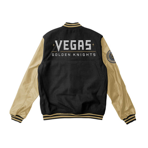 Vegas Golden Knights Black and Gold Varsity Jacket - NHL Varsity Jacket - Jack N Hoods