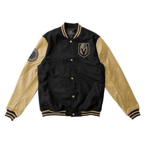 Vegas Golden Knights Black and Gold Varsity Jacket - NHL Varsity Jacket - Jack N Hoods