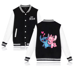 Lilo Stitch Varsity Baseball Bomber Jacket - Jack N Hoods