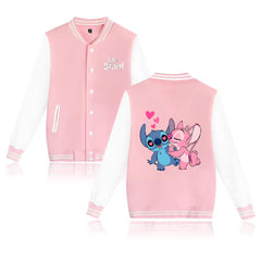 Lilo Stitch Varsity Baseball Bomber Jacket - Jack N Hoods