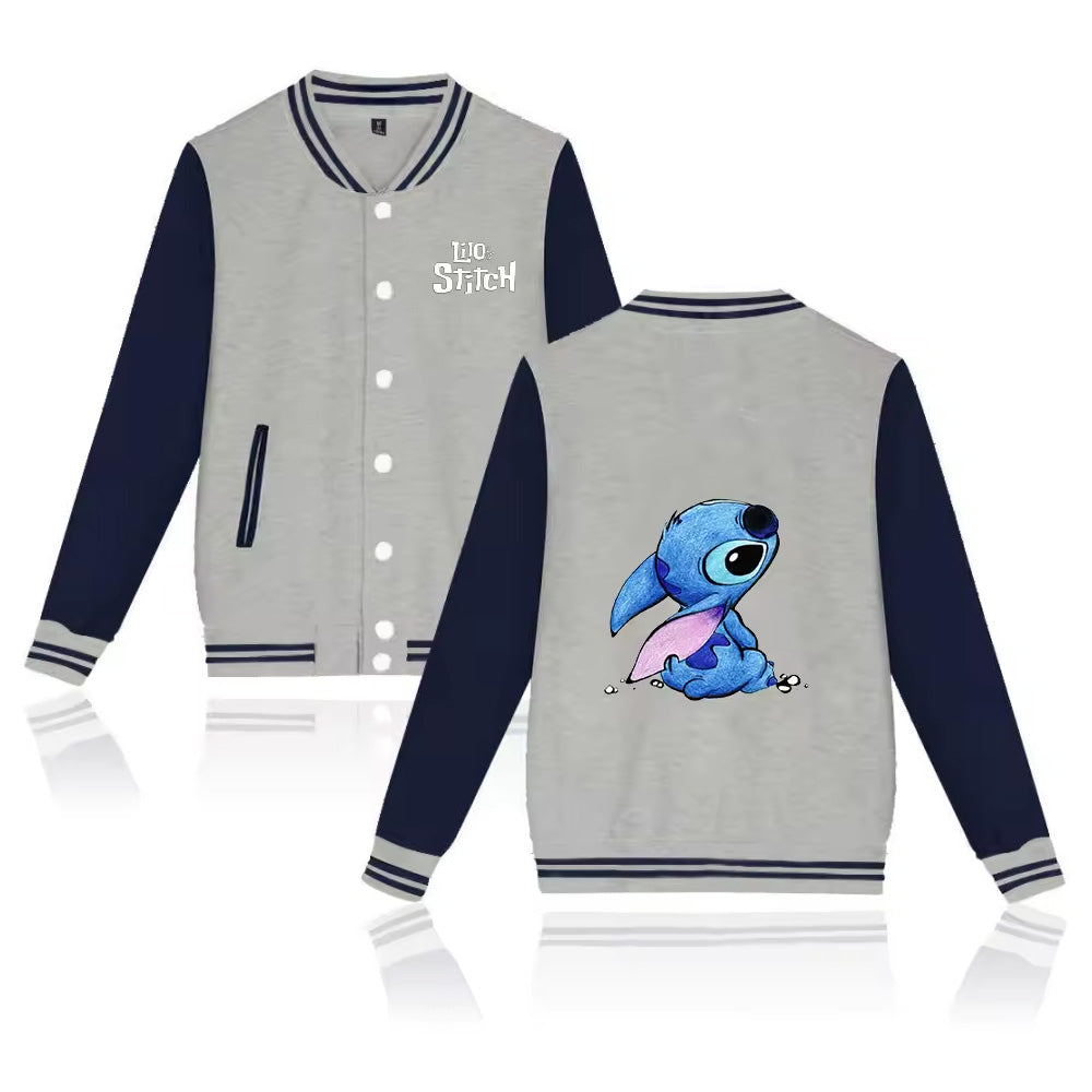 Lilo Stitch Varsity Baseball Bomber Jacket - Jack N Hoods