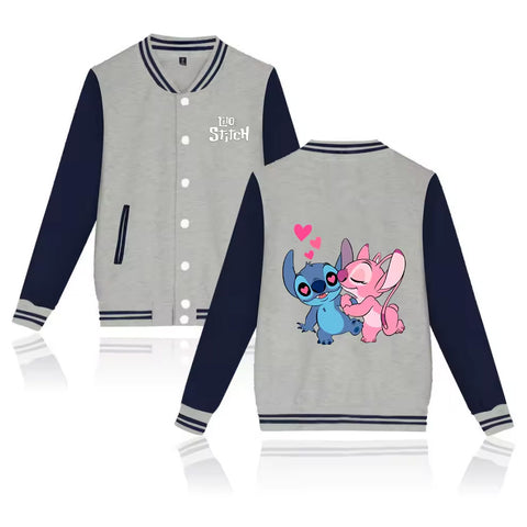 Lilo Stitch Varsity Baseball Bomber Jacket - Jack N Hoods