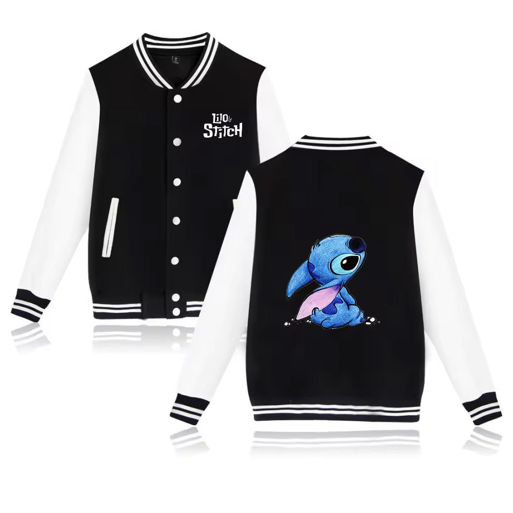 Lilo Stitch Varsity Baseball Bomber Jacket - Jack N Hoods