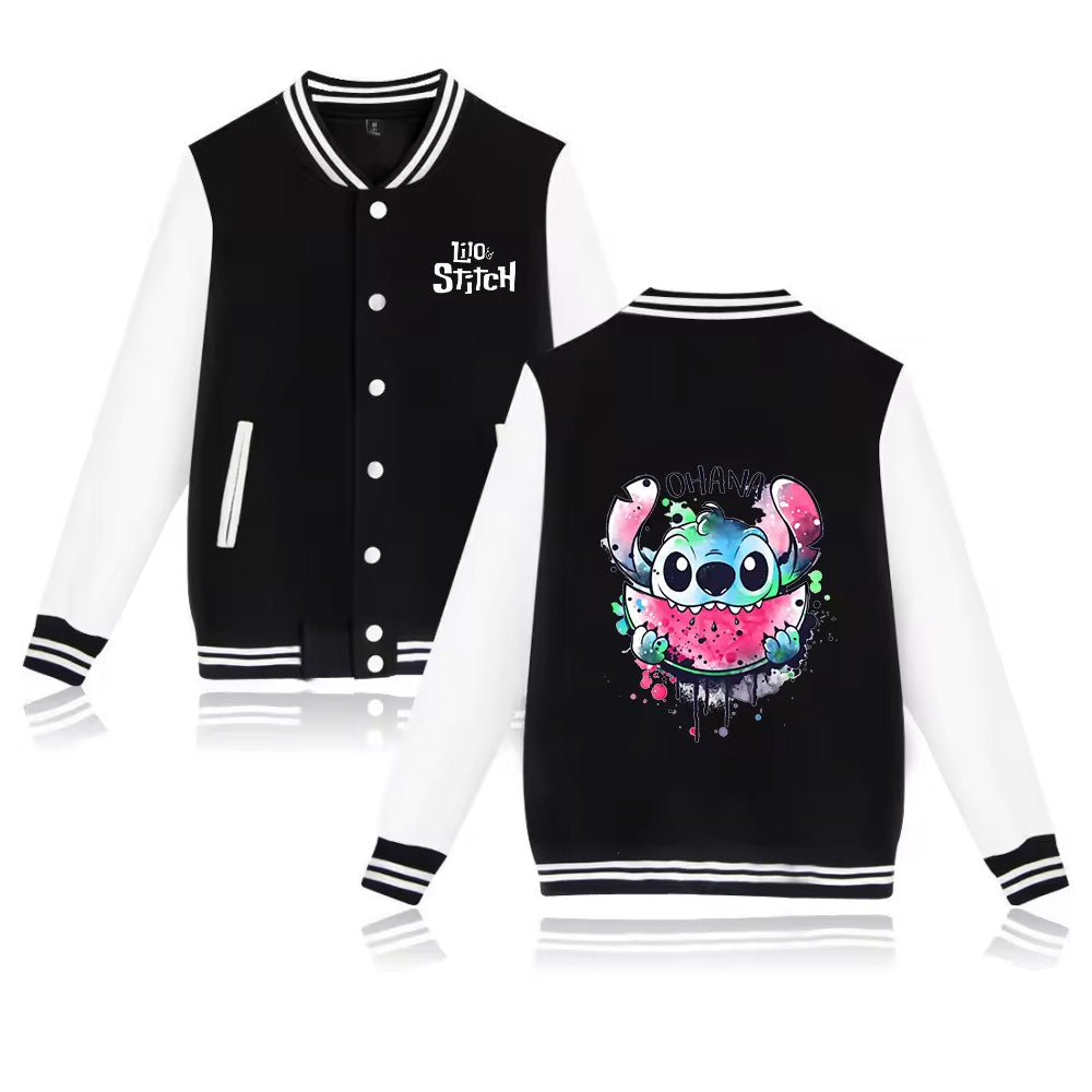 Lilo Stitch Varsity Baseball Bomber Jacket - Jack N Hoods