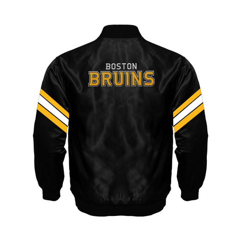 Boston Bruins Satin Varsity Full Snap Jacket