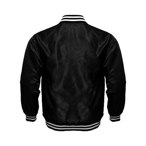 Custom Starter Locker Room Satin Varsity Full-Snap Jacket – Black