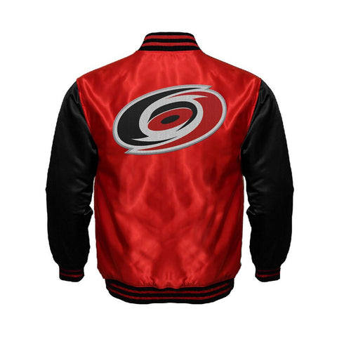 Carolina Hurricanes Satin Varsity Full Snap Jacket