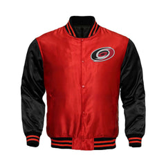 Carolina Hurricanes Satin Varsity Full Snap Jacket