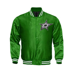 Dallas Stars Satin Varsity Full Snap Jacket