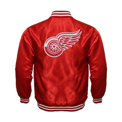 Detroit Red Wings Satin Varsity Full Snap Jacket