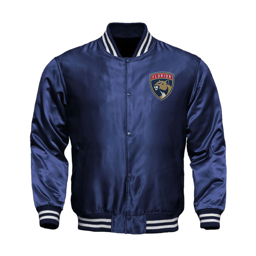 Florida Panthers Satin Varsity Full Snap Jacket - Jack N Hoods