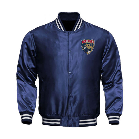 Florida Panthers Satin Varsity Full Snap Jacket - Jack N Hoods