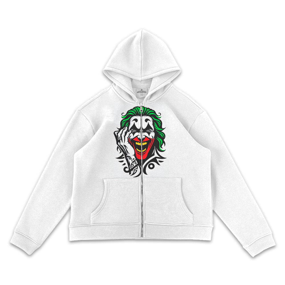 Joker Full-Zip White Hoodie - Jack N Hoods