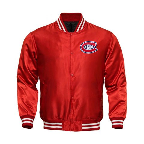 Montréal Canadiens Satin Varsity Full Snap Jacket - Jack N Hoods