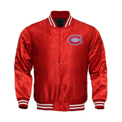 Montréal Canadiens Satin Varsity Full Snap Jacket - Jack N Hoods