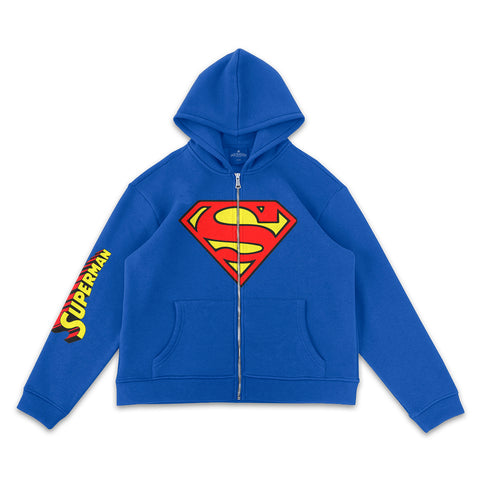 Superman Blue Full-Zip Hoodie - DC Hoodie - Jack N Hoods