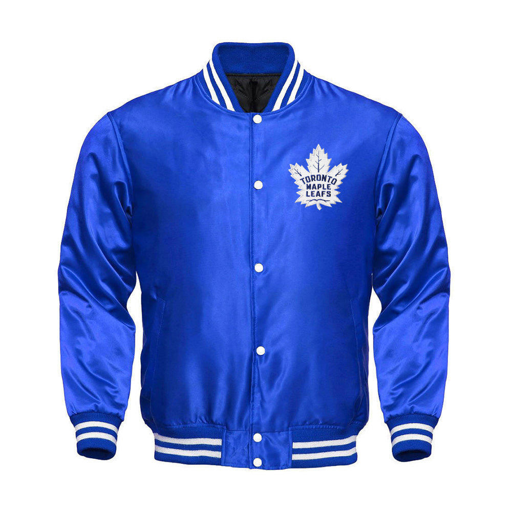 Toronto Maple Leafs Satin Varsity Full Snap Jacket