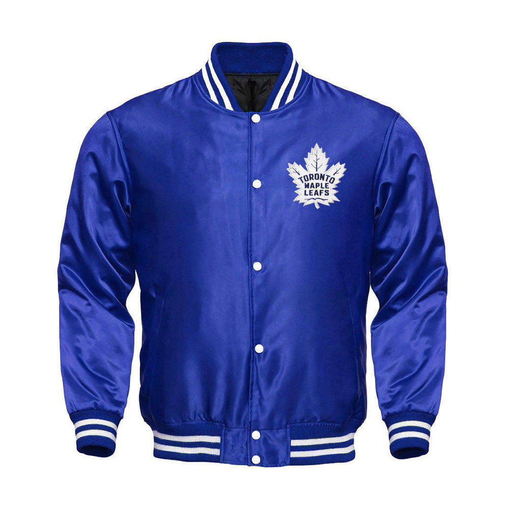 Toronto Maple Leafs Satin Varsity Full Snap Jacket