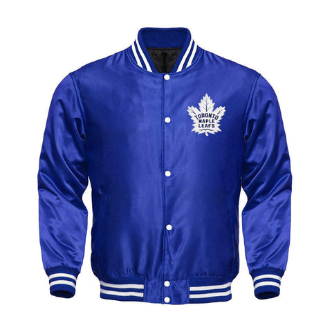 Toronto Maple Leafs Satin Varsity Full Snap Jacket