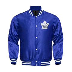 Toronto Maple Leafs Satin Varsity Full Snap Jacket