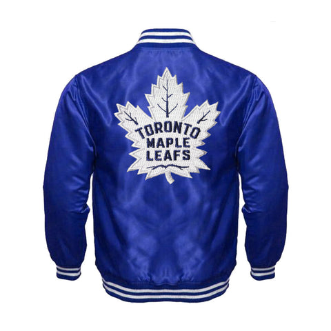 Toronto Maple Leafs Satin Varsity Full Snap Jacket