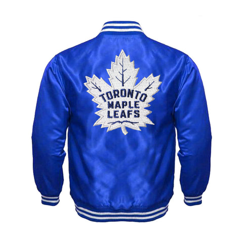 Toronto Maple Leafs Satin Varsity Full Snap Jacket