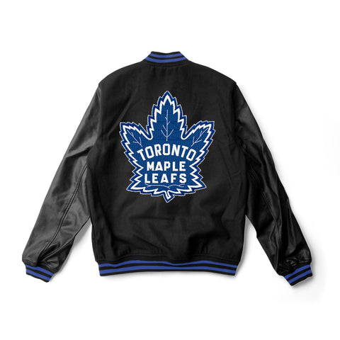 Toronto Maple Leafs Black Varsity Jacket - NHL Varsity Jacket - Jack N Hoods