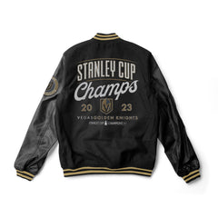 Vegas Golden Knights 2023 Champions Black Varsity Jacket - NHL Varsity Jacket - Jack N Hoods