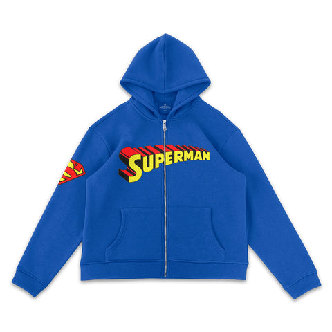 Superman Blue Full-Zip Hoodie - DC Hoodie - Jack N Hoods