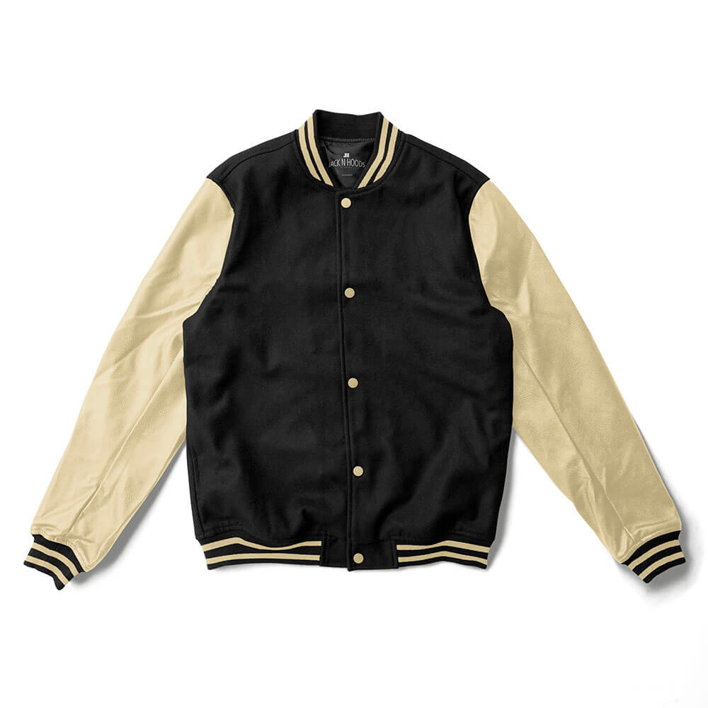 Jack N Hoods Varsity Jacket with Cream Leather Sleeves