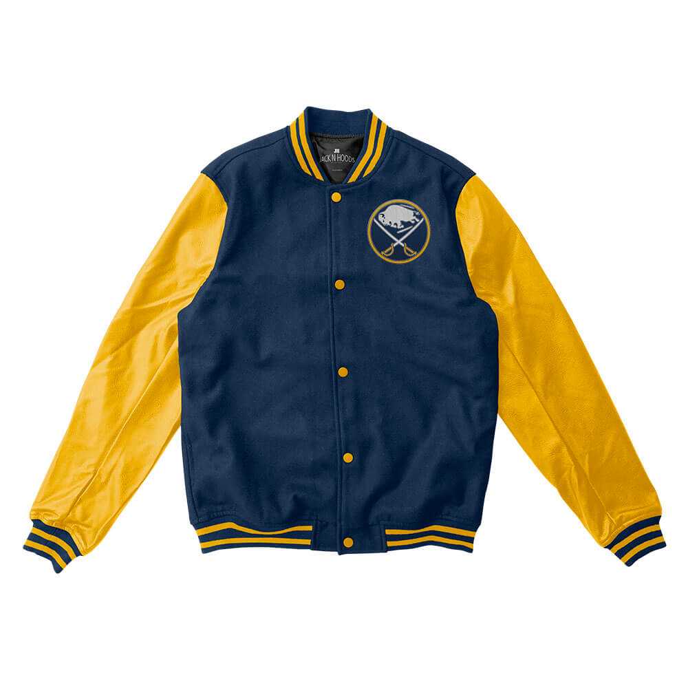 Buffalo Sabres Blue and Gold Varsity Jacket - NHL Varsity Jacket - Jack N Hoods