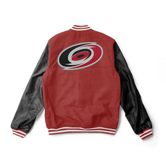 Carolina Hurricanes Black and Red Varsity Jacket - NHL Varsity Jacket - Jack N Hoods