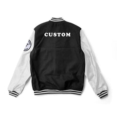 Custom Patched Varsity Jacket Leather Sleeves - Jack N Hoods
