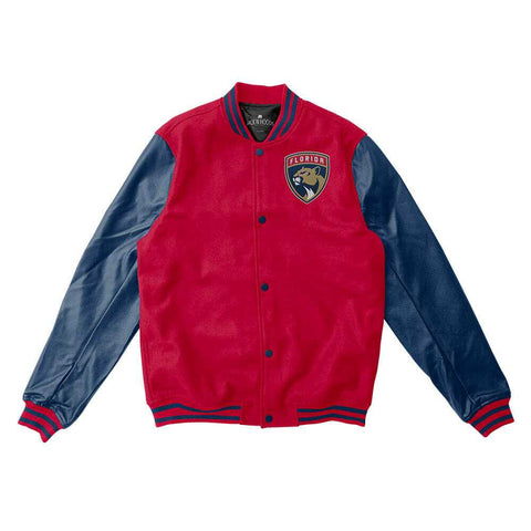 Florida Panthers Red and Navy Blue Varsity Jacket - NHL Varsity Jacket - Jack N Hoods