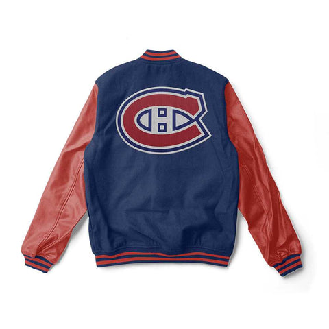 Montreal Canadiens Blue and Red Varsity Jacket - NHL Varsity Jacket - Jack N Hoods