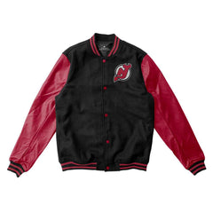 New Jersey Devils Black and Red Varsity Jacket - NHL Varsity Jacket - Jack N Hoods