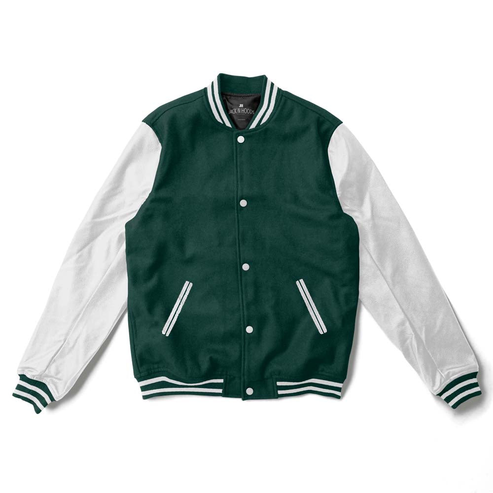 Jack N Hoods Sea Green Varsity Jacket