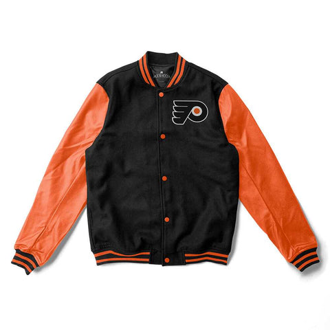 Philadelphia Flyers Black and Red Varsity Jacket - NHL Varsity Jacket - Jack N Hoods