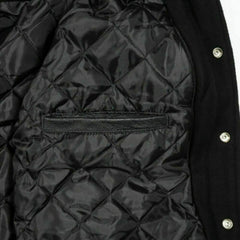Black Panther Varsity Jacket Leather Sleeves - Super Heroes Varsity - Jack N Hoods