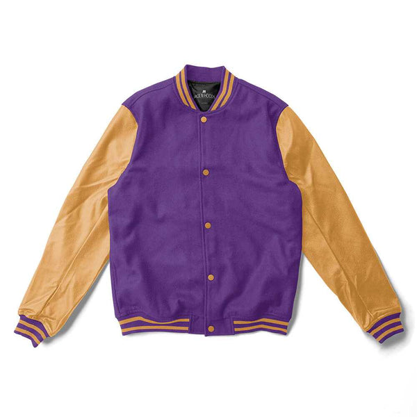 letterman jacket purple and gold