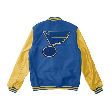 St. Louis Blues Black and Blue Varsity Jacket - NHL Varsity Jacket - Jack N Hoods