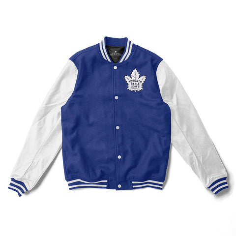 Toronto Maple Leafs Blue and White Varsity Jacket - NHL Varsity Jacket - Jack N Hoods