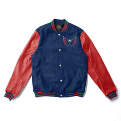 Washington Capitals Royal Blue and Red Varsity Jacket - NHL Varsity Jacket - Jack N Hoods